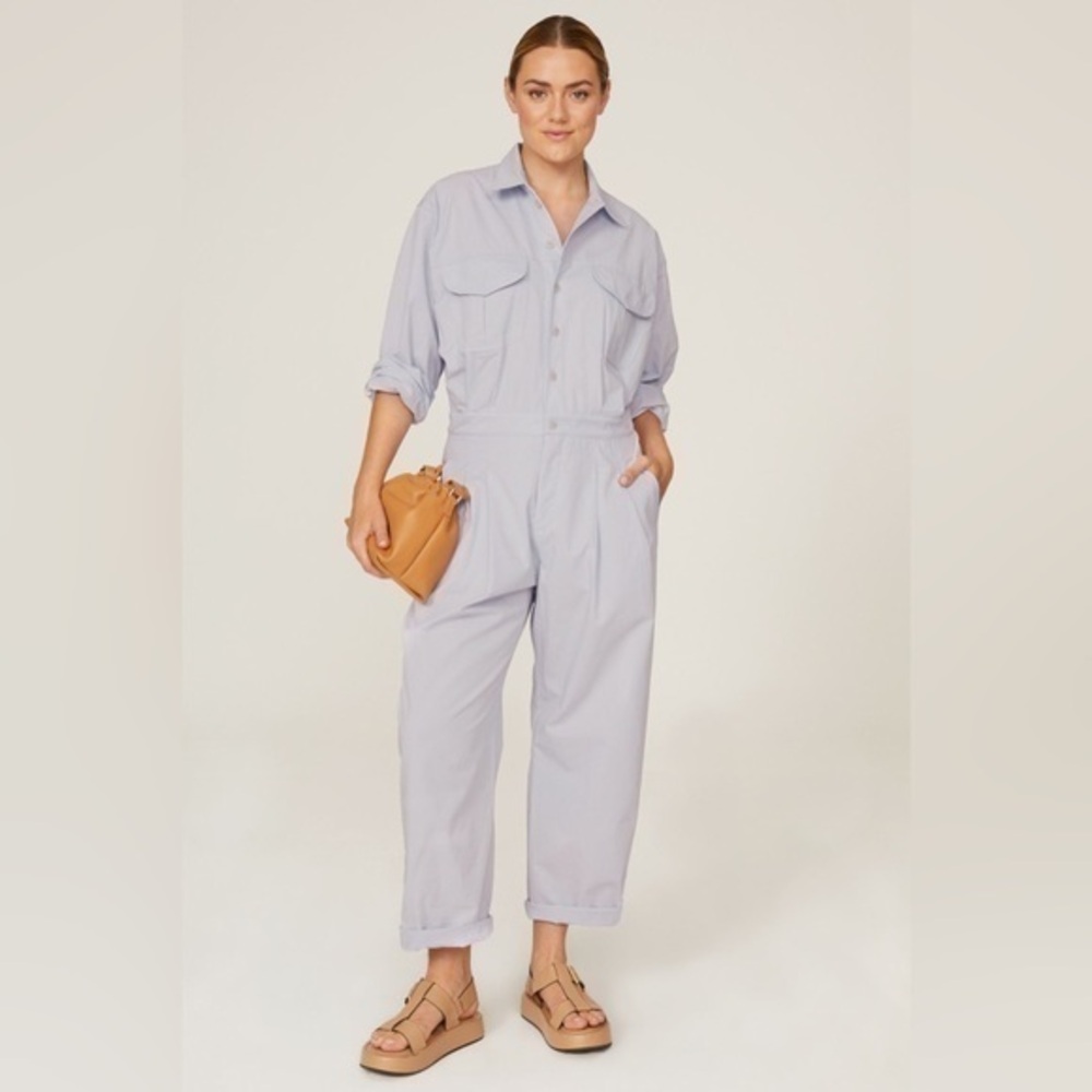 Paradised Robin Jumpsuit Pastel Purple Pleated Taper Leg Womens Size Small